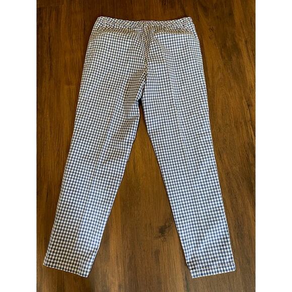Talbots Size 6 Girlfriend Chino Cotton Pants Blue Gingham Check - Picture 2 of 5